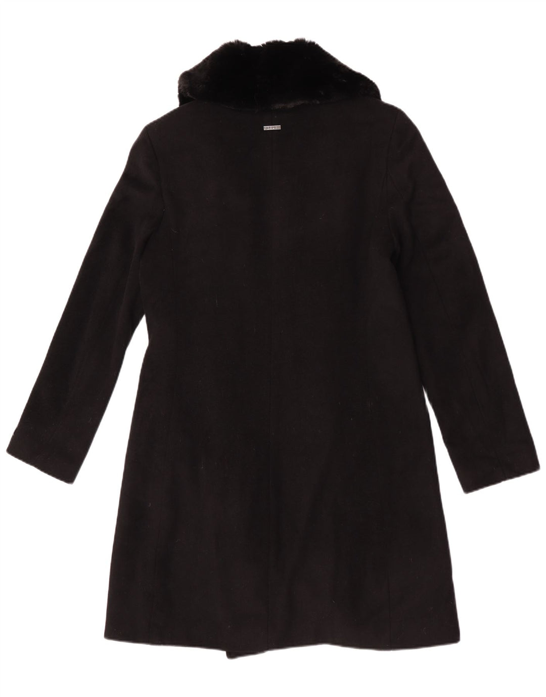 Dkny Manteau Femme UK 10 Petite Laine Noire