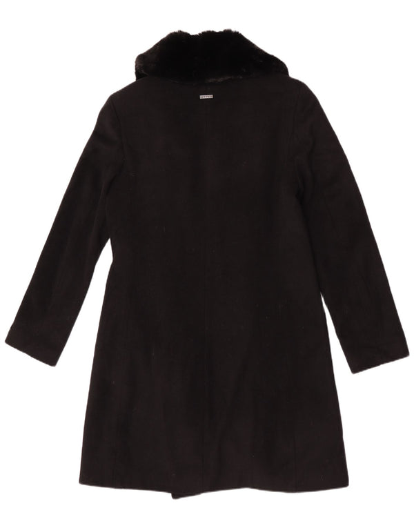 Dkny Manteau Femme UK 10 Petite Laine Noire
