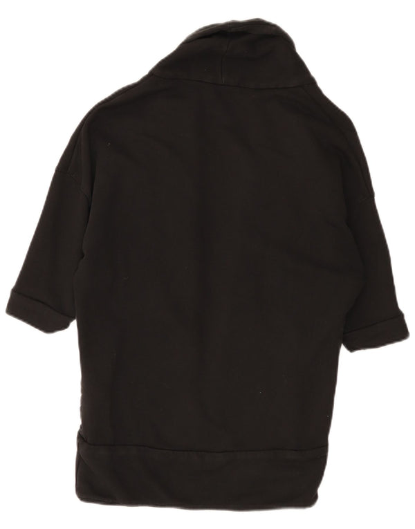 Puma Pull cardigan à manches courtes pour femme UK 10 Petit coton noir