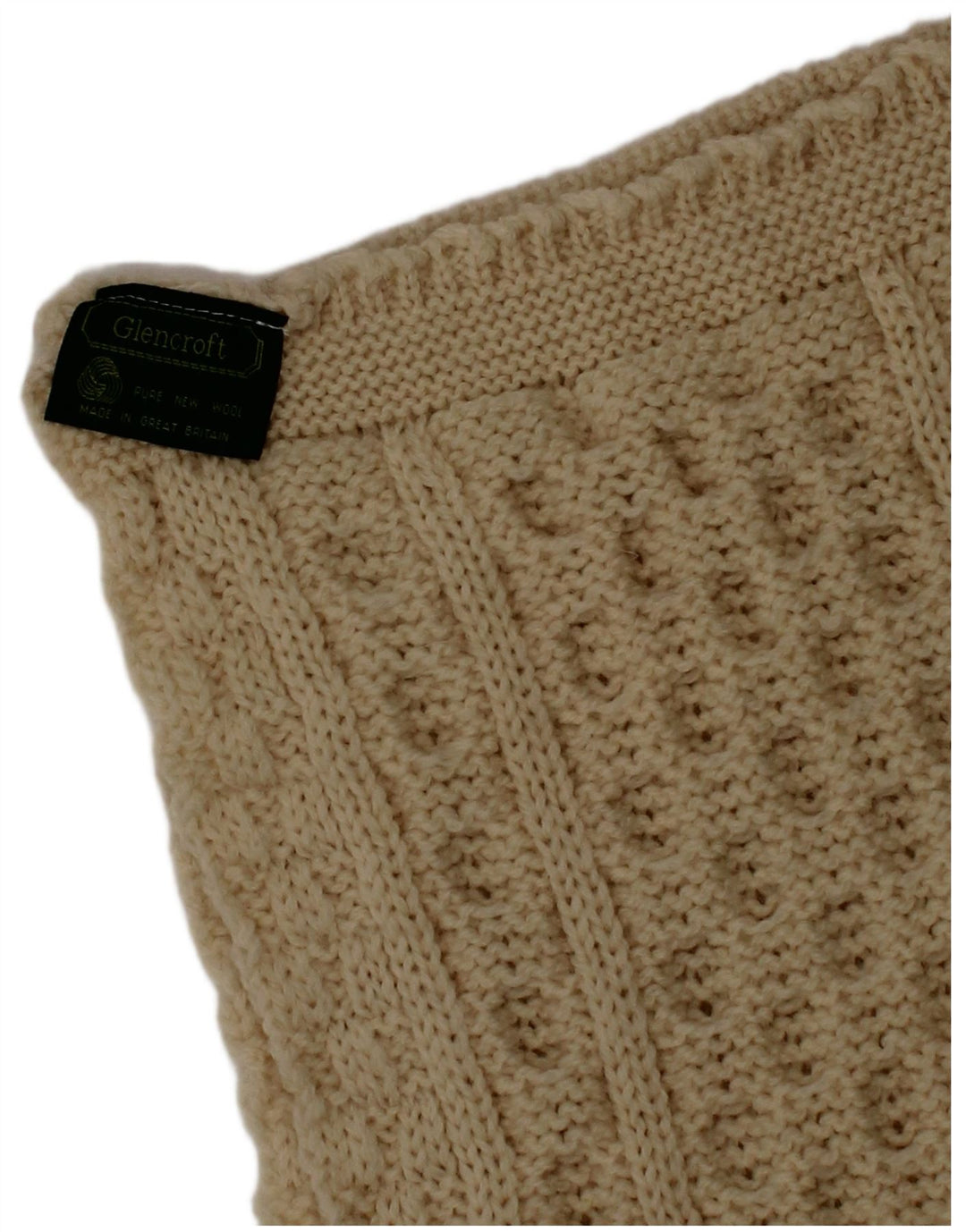 Glencroft Écharpe rectangulaire en tricot pour femme Taille unique Blanc cassé Laine neuve Hiver