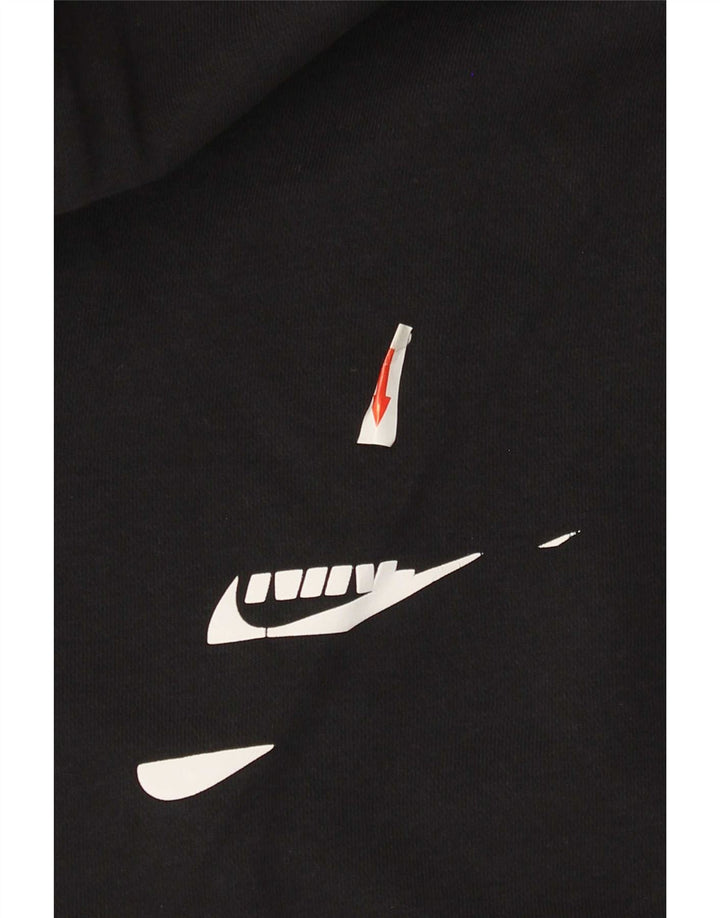 Nike Pull à capuche graphique en coton noir moyen pour homme