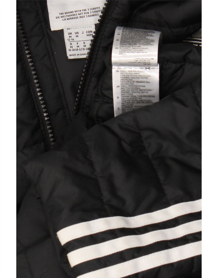 Adidas Veste rembourrée à capuche pour femme UK 12/14 Polyester noir moyen