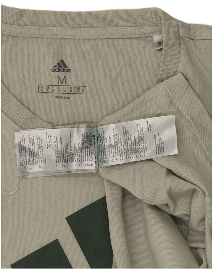 Adidas T-Shirt Graphique Homme Kaki Moyen Coton