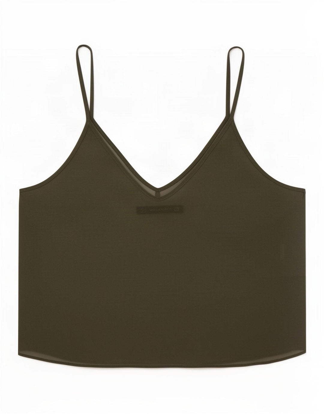 Zara Womens See Through Crop Top UK 12 Kaki Moyen