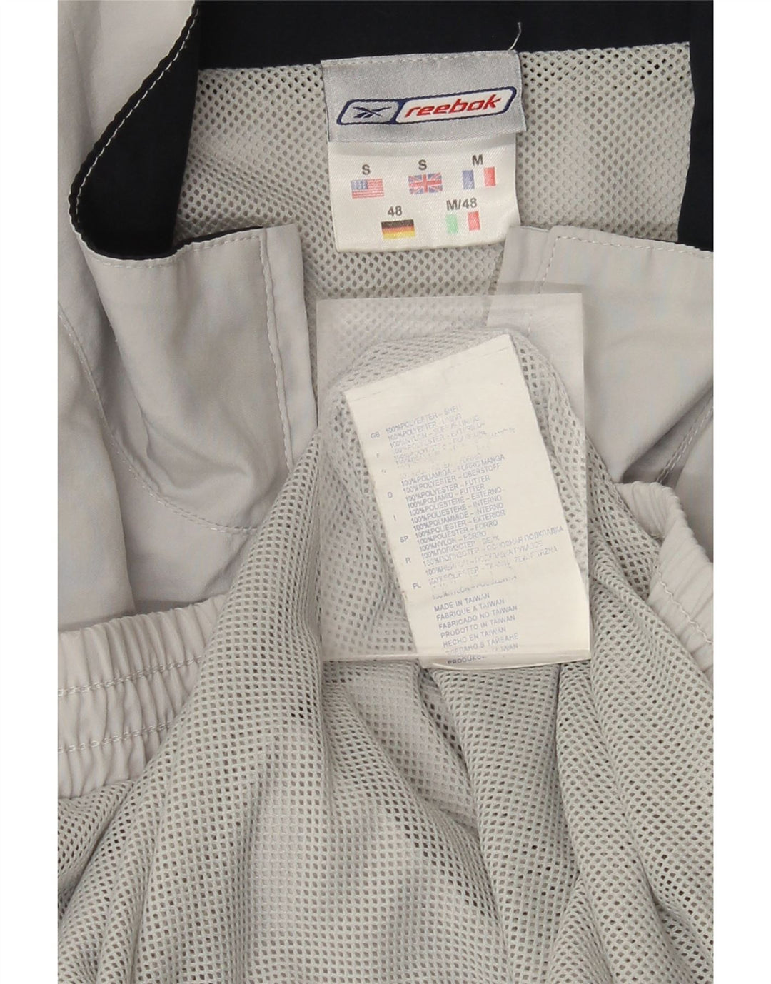 Reebok Veste de Survêtement Coupe Ample Homme Petit Gris Colorblock Polyester