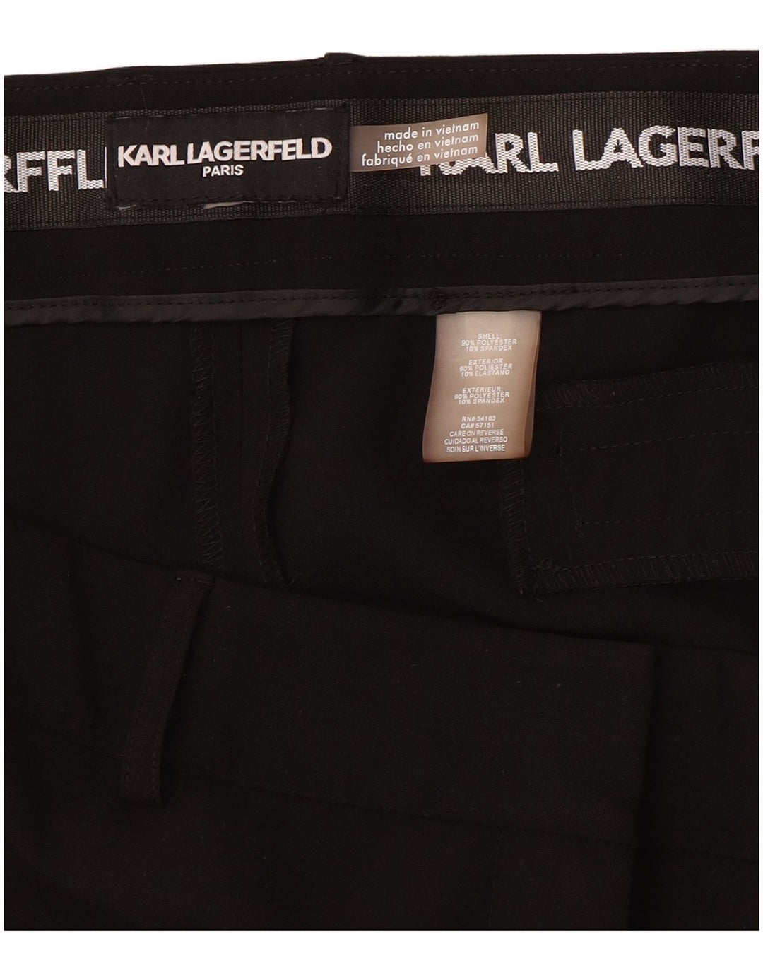 KARL LAGERFELD Pantalon décontracté droit femme W36 L28 Noir Polyester