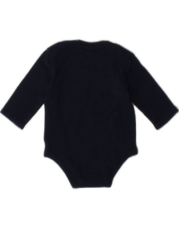 NIKE Baby Boys Graphic Long Sleeve Bodysuit 0-3 Months Navy Blue Cotton