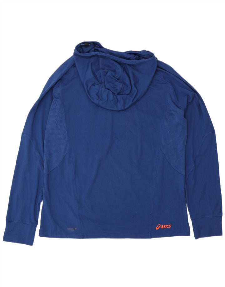Asics Haut à capuche à manches longues pour homme XL Bleu Polyester