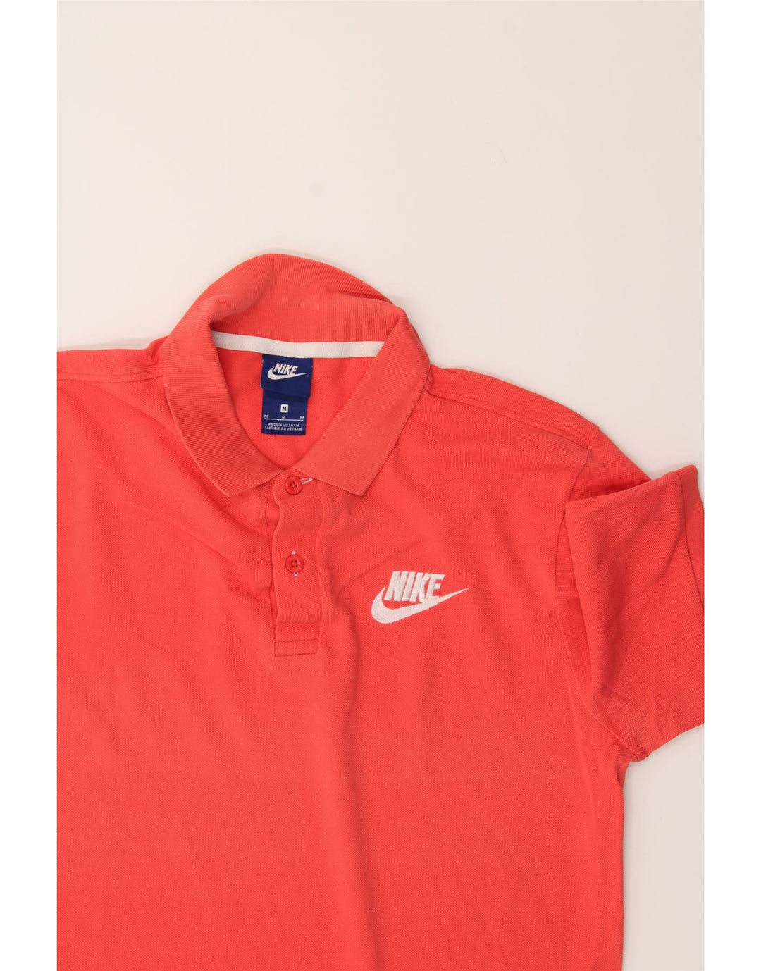 NIKE Mens Polo Shirt Medium Red Cotton Vintage Nike and Second-Hand Nike from Messina Hembry 