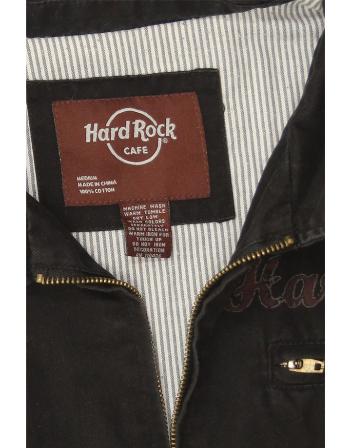Hard Rock Cafe Hommes New York Graphic Bomber Jacket UK 38 Moyen Noir