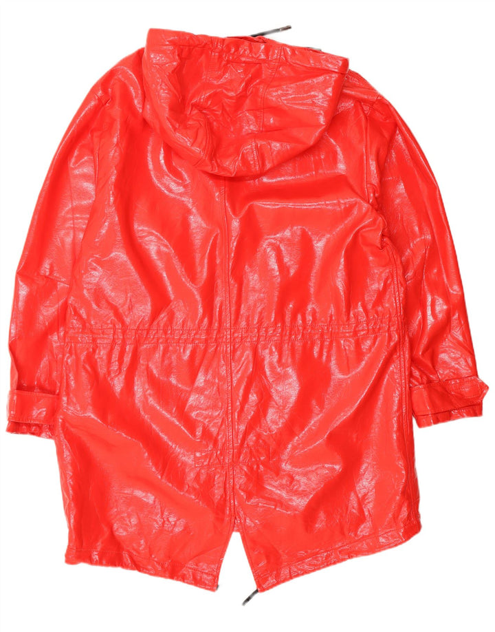Zara Veste de pluie à capuche pour femme UK 10 Small Rouge Polyéthylène
