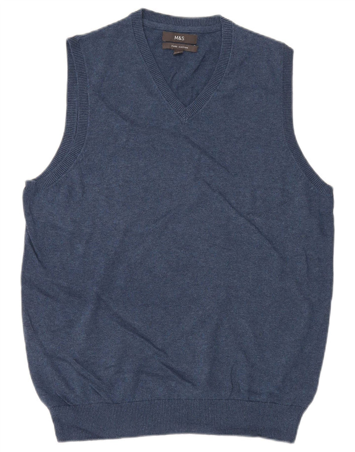 MARKS & SPENCER Débardeur Gilet Homme Bleu Marine Moyen Coton