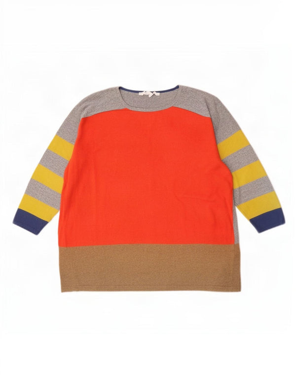 Boden Femme Pull à Manches 3/4 Col Bateau UK 10 Petit Multicolore