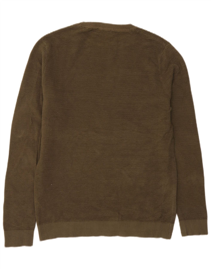 Jack & Jones Pull Col Rond Homme Kaki Moyen Coton