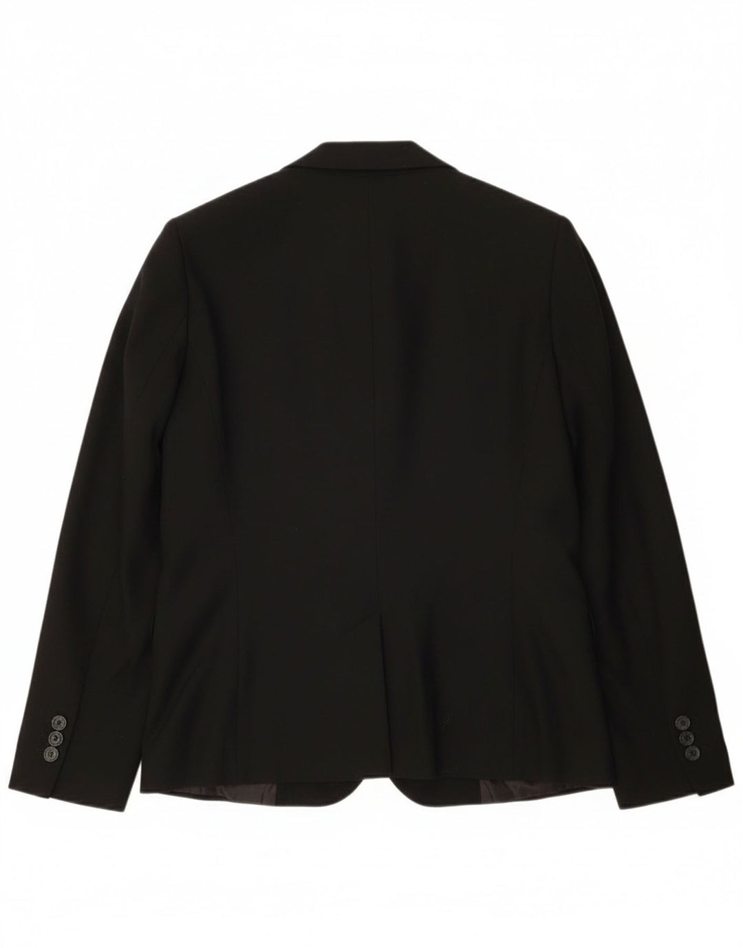 Zara Femme 1 Bouton Blazer Veste EU 38 Petit Noir Polyester