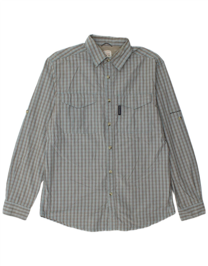 Columbia Chemise Homme Grand Carreau Bleu Coton