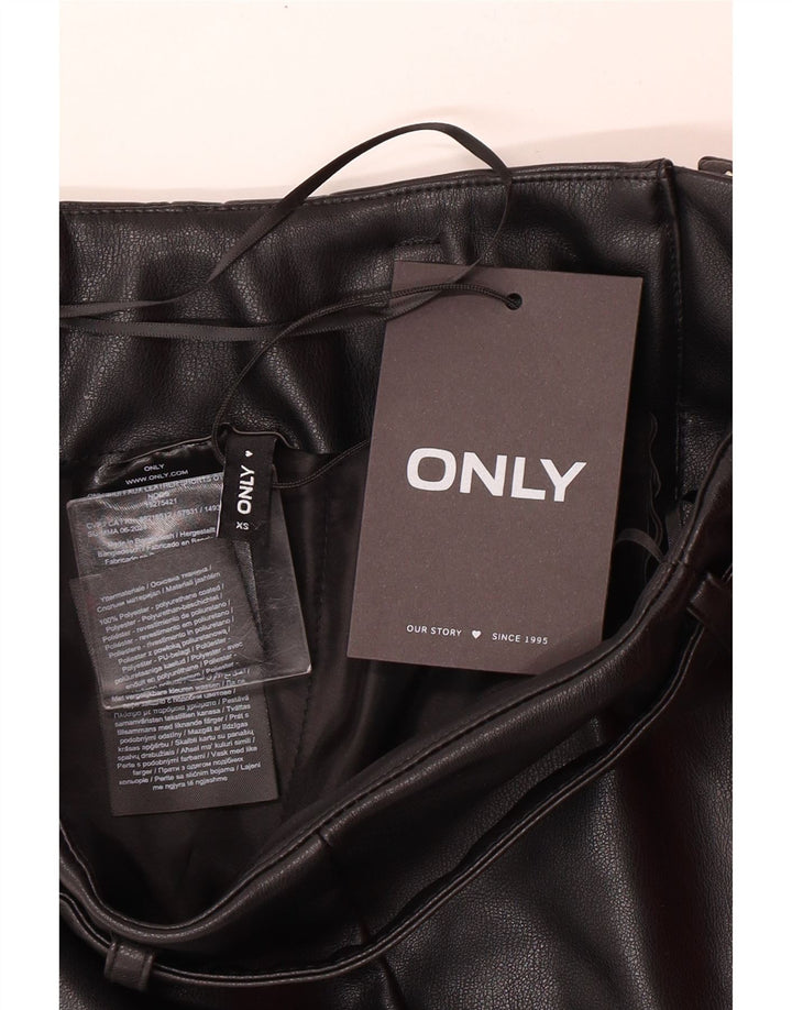 Only Short en simili cuir pour femme XS W25 Noir Polyester