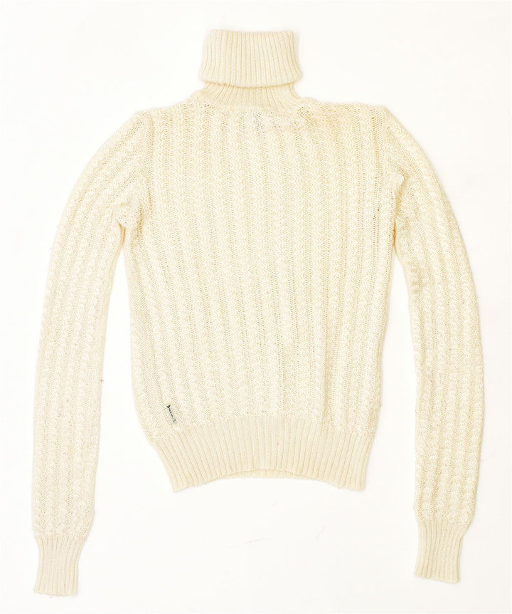 ARMANI JEANS Pull col roulé femme EU 40 Medium Off White