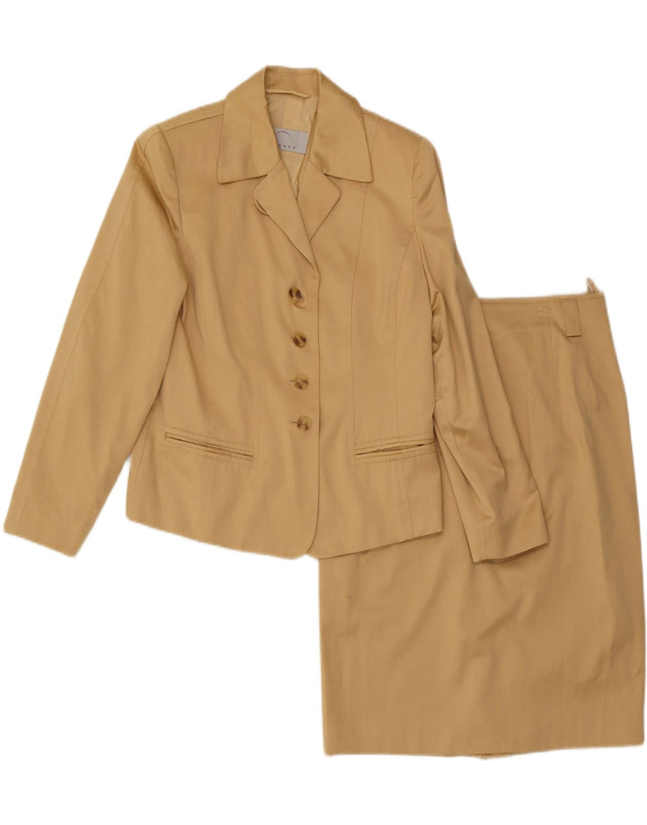 BOGNER Ensemble jupe 2 pièces 4 boutons pour femme US 10 Large W29 Coton beige