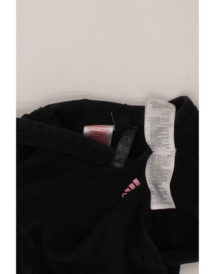 ADIDAS Pull à capuche court pour fille 7-8 ans en coton noir