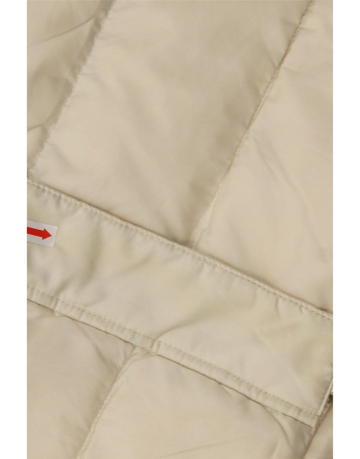 CALVIN KLEIN Veste matelassée à capuche pour femme UK 14 Medium Off White Polyester
