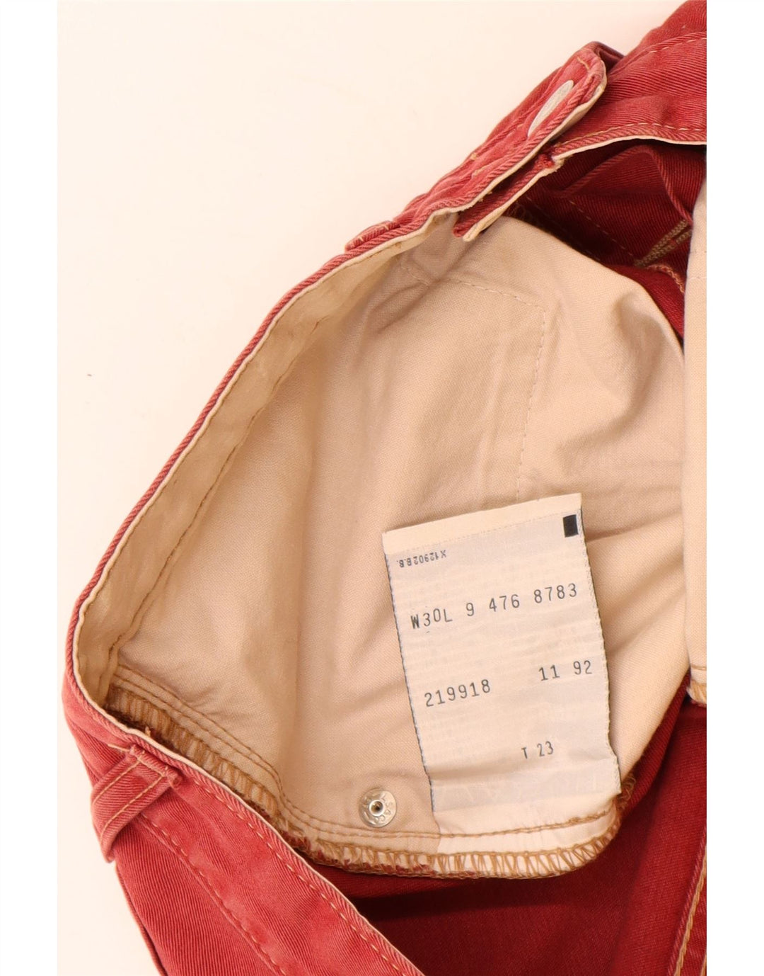 LEVI'S Short en Jean 476 W30 Homme Rouge Moyen Coton