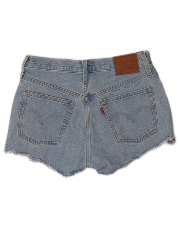 LEVI'S Short en Jean Taille Haute 501 Femme W27 Petit Bleu Coton