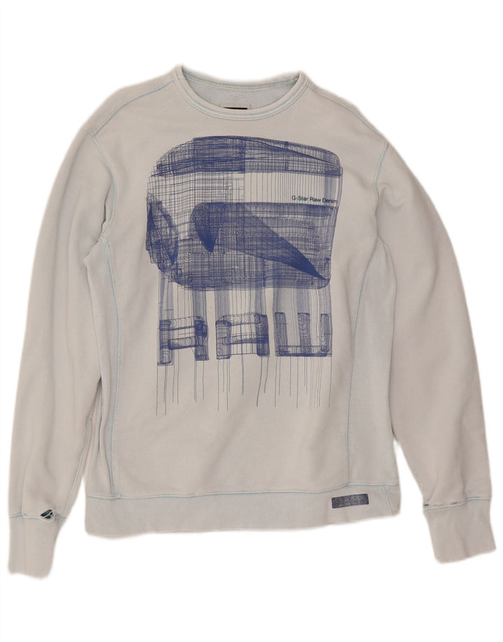 G-Star Homme Graphic Sweatshirt Jumper Grand Bleu Coton
