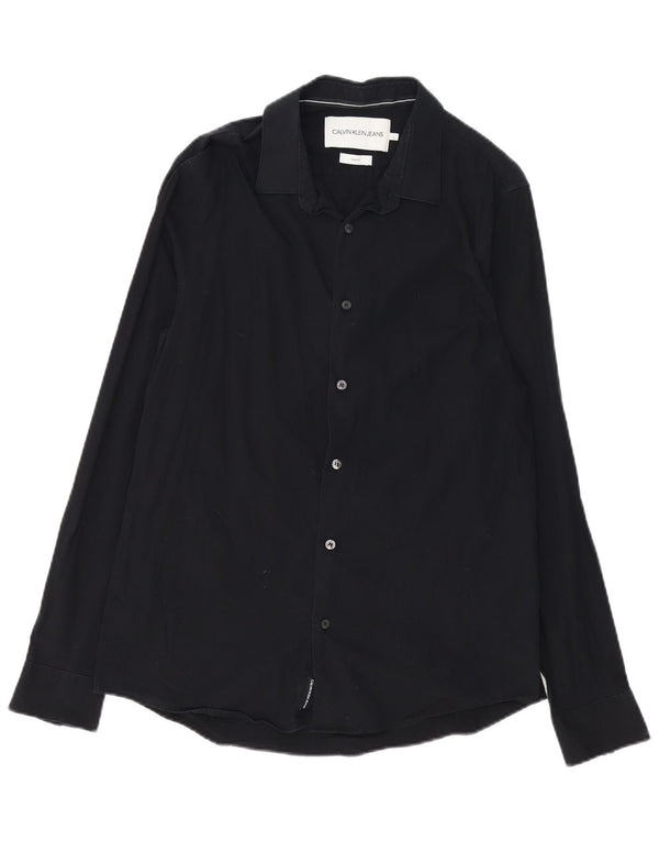Calvin Klein Jeans Chemise Slim Fit pour Homme en Coton Noir Large