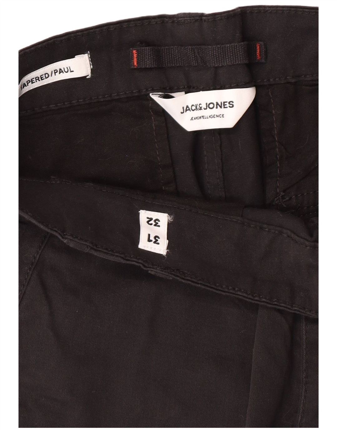 JACK & JONES Pantalon cargo Paul Tapered Homme W31 L32 Noir Coton Classique