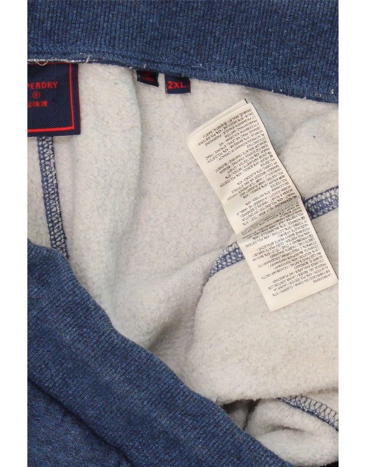 SUPERDRY Pantalon de Survêtement Homme Joggers 2XL Bleu Coton