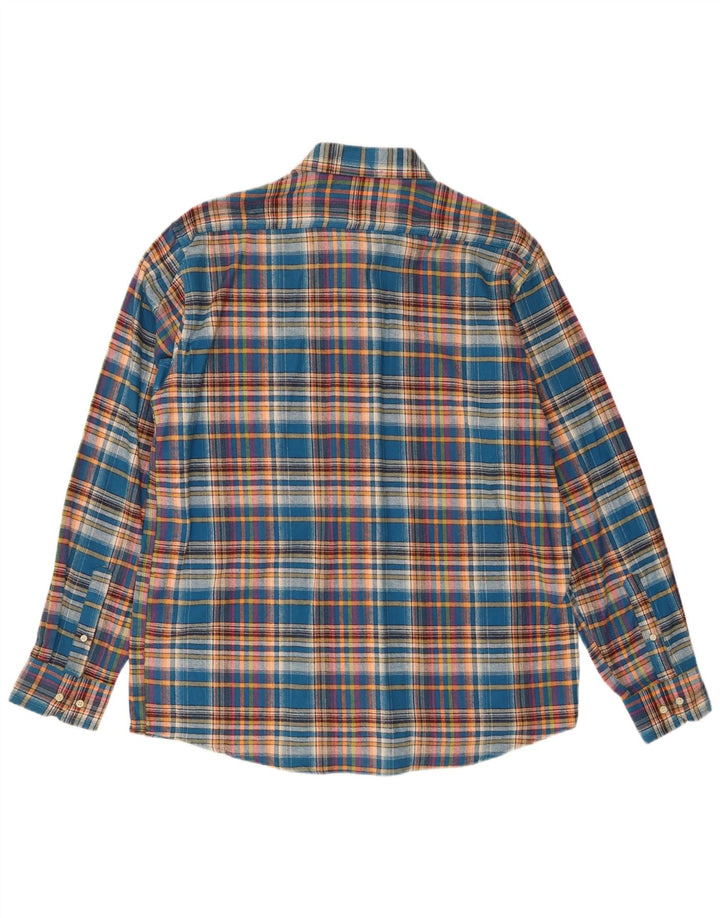 Evolution Chemise en flanelle pour homme 2XL en coton à carreaux bleu