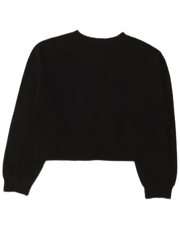 Zara Sweat-shirt court surdimensionné pour femme UK 10 Petit Noir