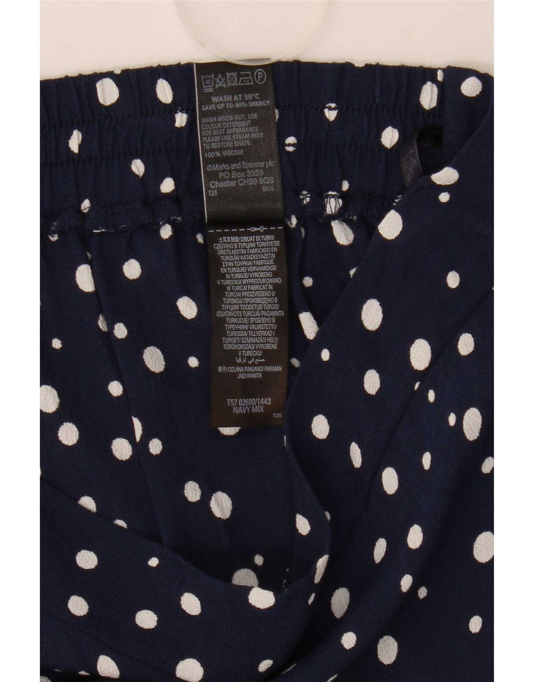 Marks & Spencer Bermuda pour femme UK 12 Medium W32 Bleu marine à pois