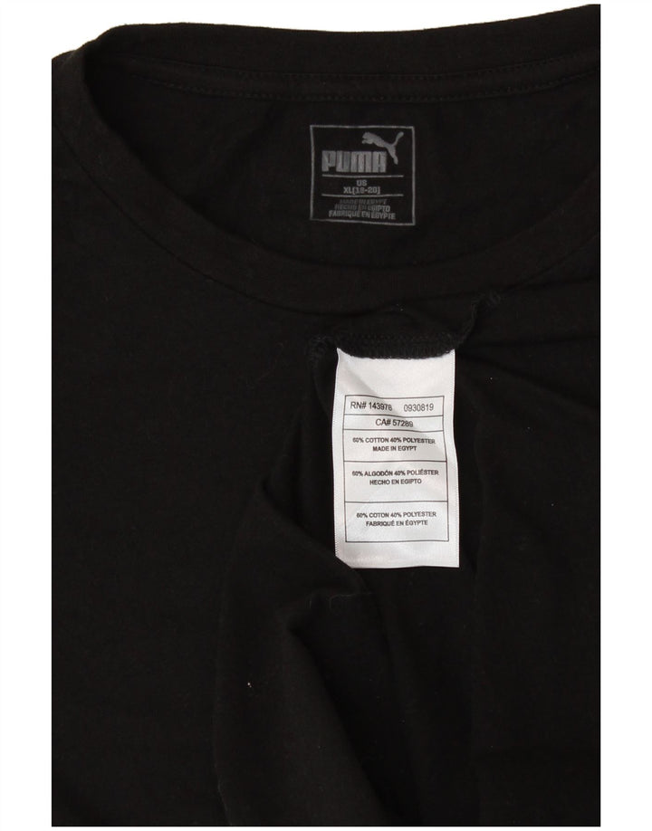 PUMA Haut graphique à manches longues pour fille 15-16 ans XL Noir Coton