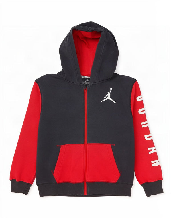 Jordan Pull à capuche zippé graphique pour garçon 12-13 ans Grand Gris Colorblock