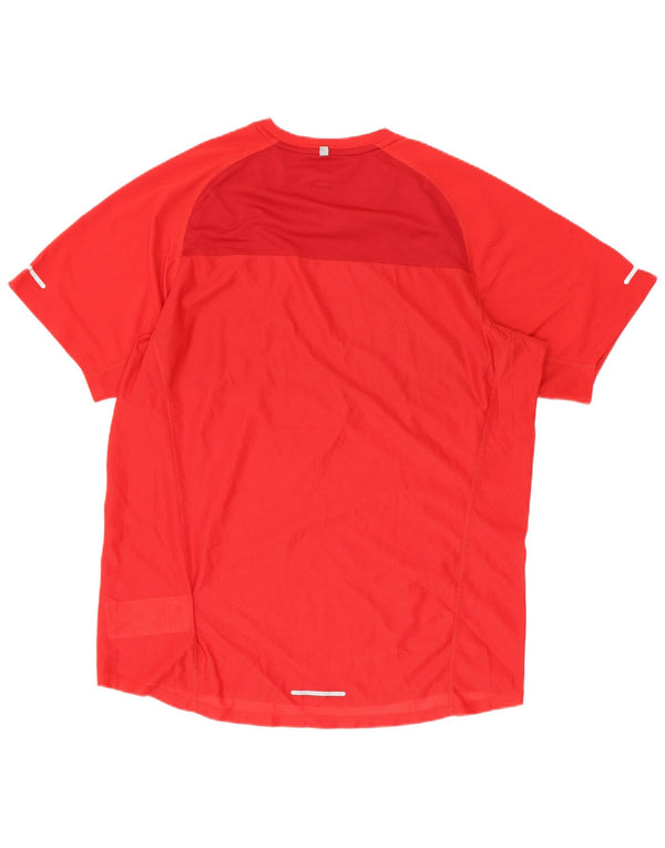 Nike T-shirt Dri Fit pour homme en polyester color block rouge moyen