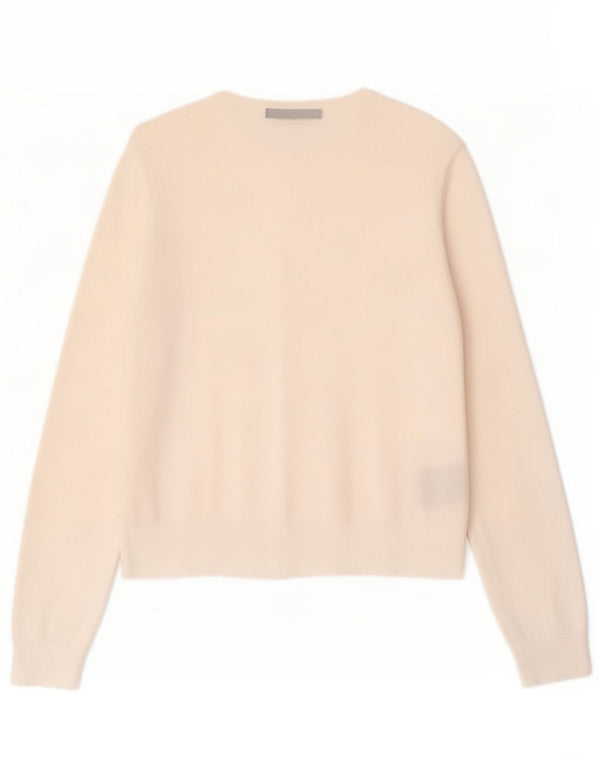 Ralph Lauren Pull Cardigan Femme UK 12 Coton Blanc Moyen