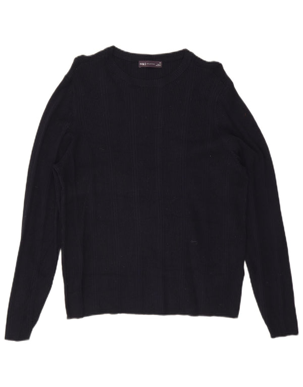Marks & Spencer Pull col bateau pour femme UK 22 3XL Bleu marine Viscose