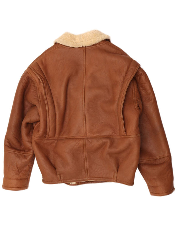 veste en peau de mouton vintage pour hommes IT 48 Brun moyen