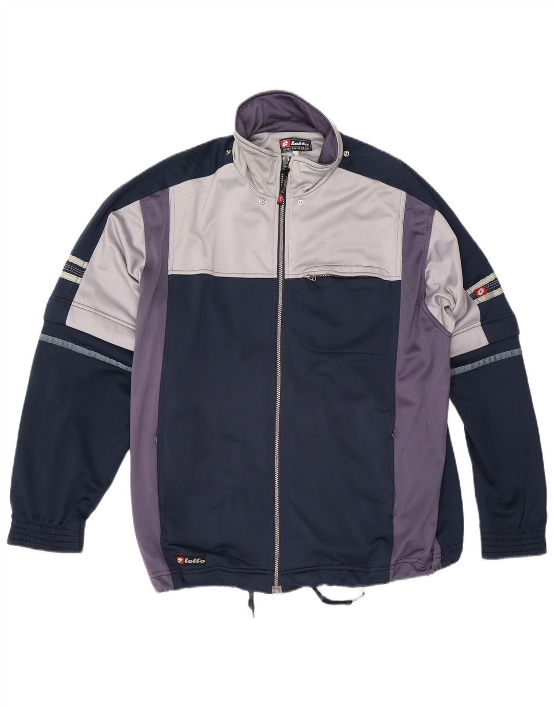 Lotto Veste de survêtement de course pour homme XL Bleu marine Colourblock