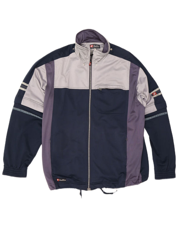 Lotto Veste de survêtement de course pour homme XL Bleu marine Colourblock