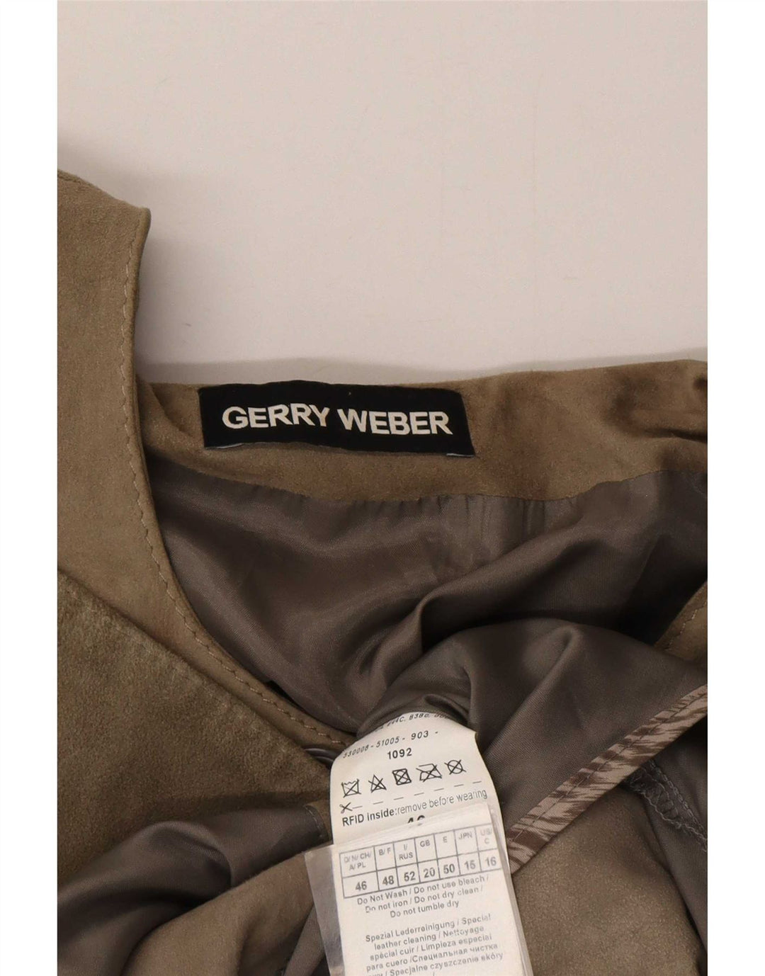 Gerry Weber Veste en daim pour femme UK 20 2XL Cuir gris