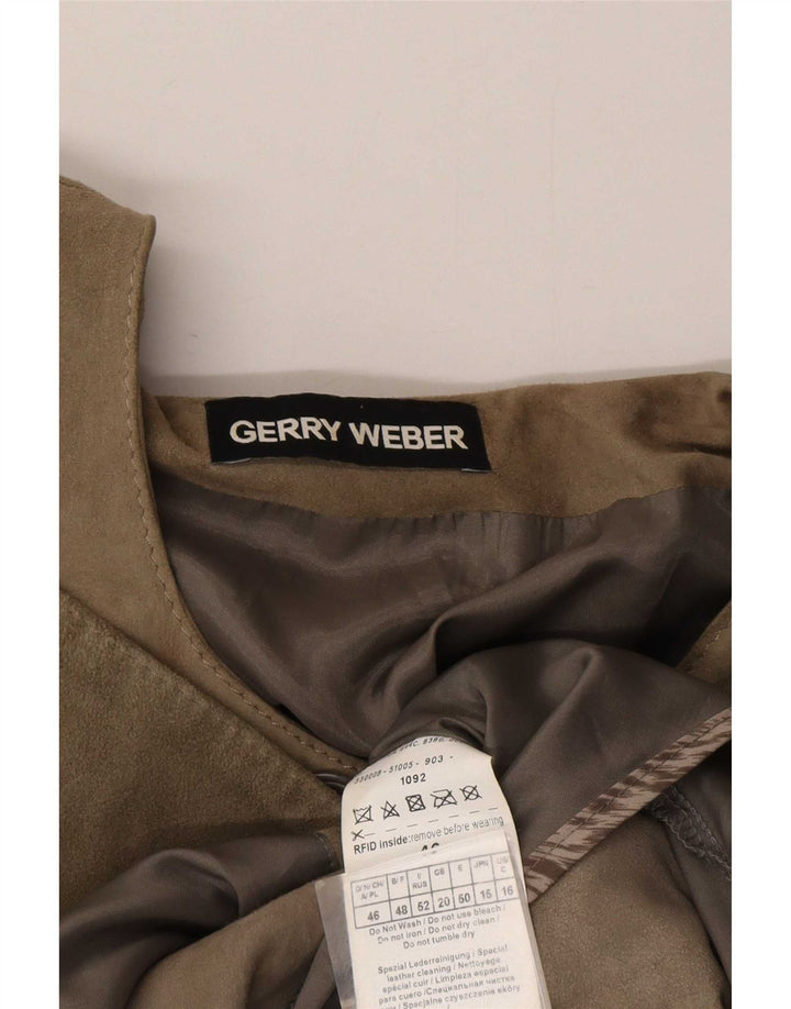 Gerry Weber Veste en daim pour femme UK 20 2XL Cuir gris