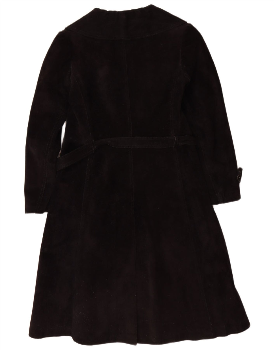 vintage Womens Shearling Coat UK 10 Petit cuir noir