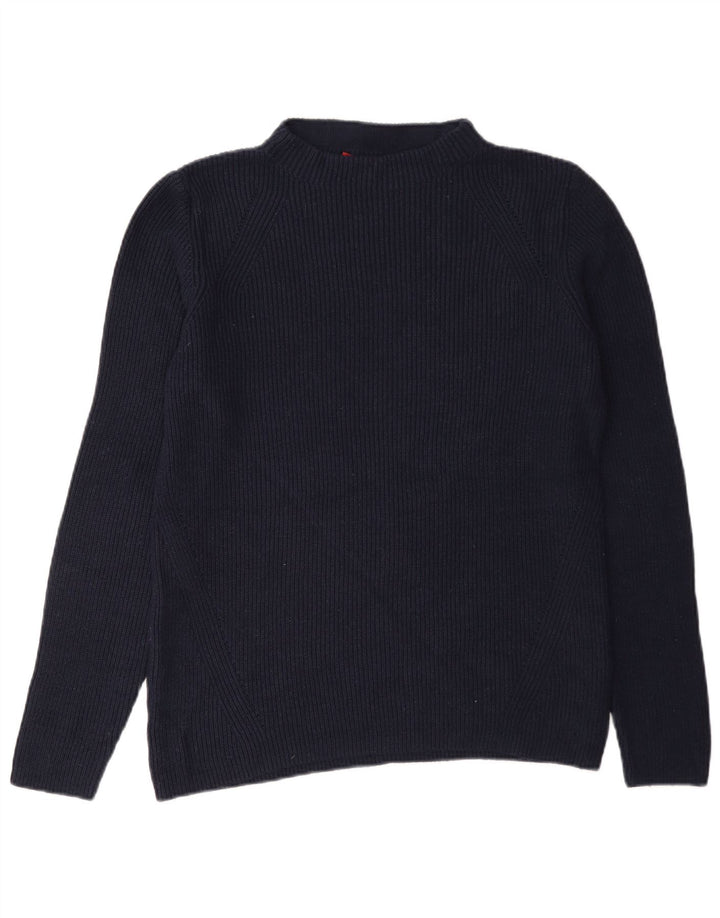 S.Oliver Pull col roulé pour femme EU 40 Bleu marine moyen Viscose