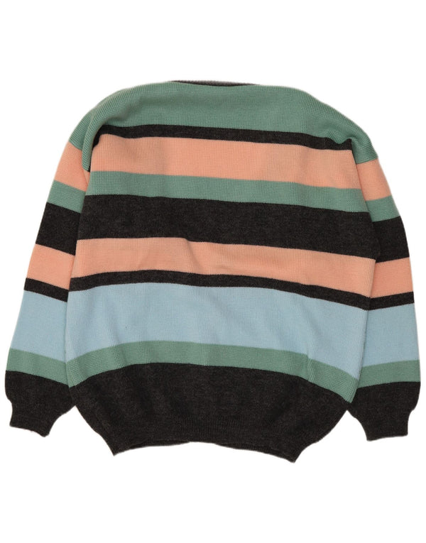 VINTAGE Pull Cardigan Homme IT 52/54 Grand Fair Isle Multicolore