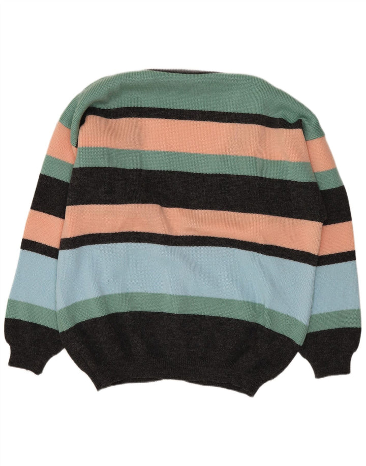 VINTAGE Pull Cardigan Homme IT 52/54 Grand Fair Isle Multicolore