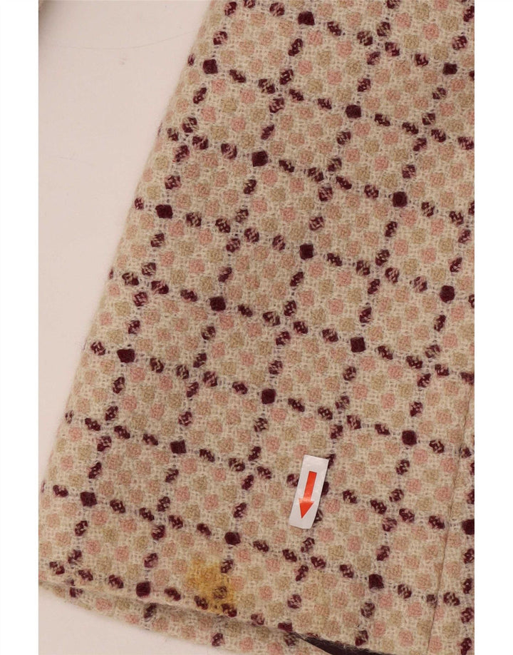 Benetton Manteau Croisé Femme IT 42 Laine À Carreaux Beige Moyen