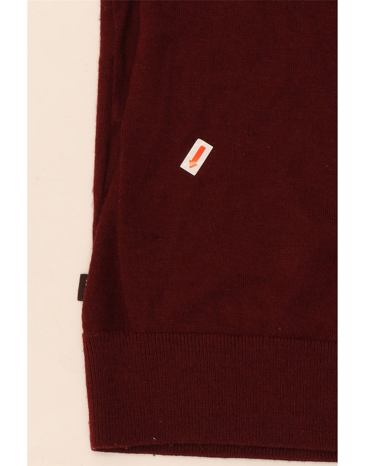 MICHAEL KORS Pull à col rond pour homme en laine bordeaux grande taille